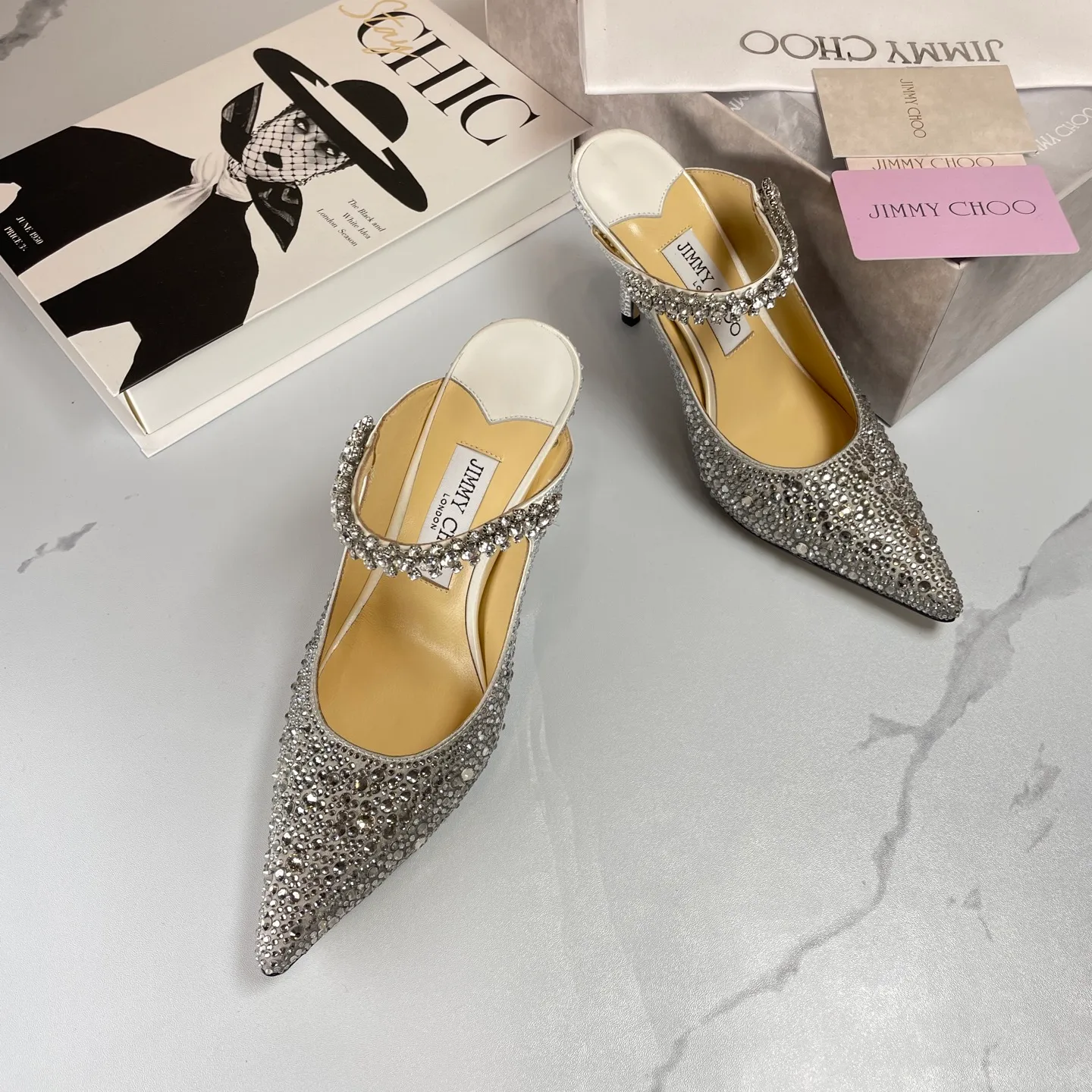 👟👟Ex-factory price 680👟👟 Jimmy Choo BING 65 diamond high heels 35-40 (41 42 43 customized)